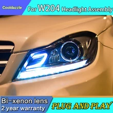 Автомобильный Стильный чехол для Mercedes-Benz W204 C200 светодиодный налобный фонарь 2011 2012 2013 год светодиодный налобный фонарь ксеноновая лампа