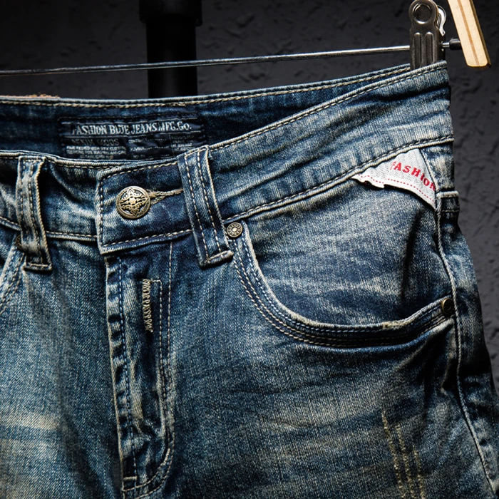 Летние мужские Ретро свободные джинсы бермуды в стиле хип-хоп, короткие модные мужские повседневные рваные прямые шорты из джинсовой ткани
