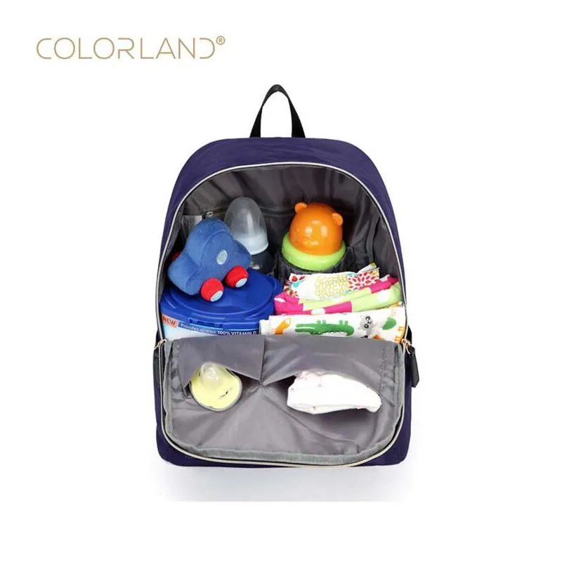 COLORLAND брендовый Одноцветный водонепроницаемый рюкзак, сумка для детских подгузников, светильник для беременных женщин, сумка для мам, сумка для смены, влажная сумка для ухода за ребенком