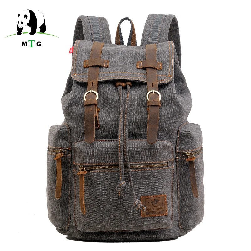 

Men Backpack Vintage Canvas Laptop Backpack School Bag Men's Travel Bags Large Capacity Multifunctional Travel Backpack Bag Male
