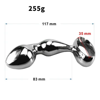 260g Dia 32mm Njoy Prostate Fun G-spot toy Chrome Plated Metal Anal Hook Butt Plug  Worx Luv Plug Adult Sex Massager Products 6