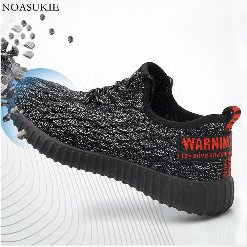

Summer Breathable Tennis Steel Safety Shoes Of Men Fashion Sneakers Work Shoes Anti-Smashing Puncture Steel Toe Shoes 36-46