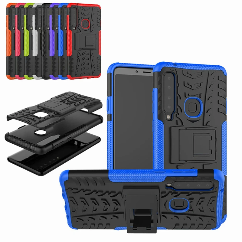 

For Samsung Galaxy A7 A9 2018 Heavy Duty Armor Hybrid TPU +Hard PC Stand Case Shockproof Skin Back Cover For J4 J6 Plus 2018 EU