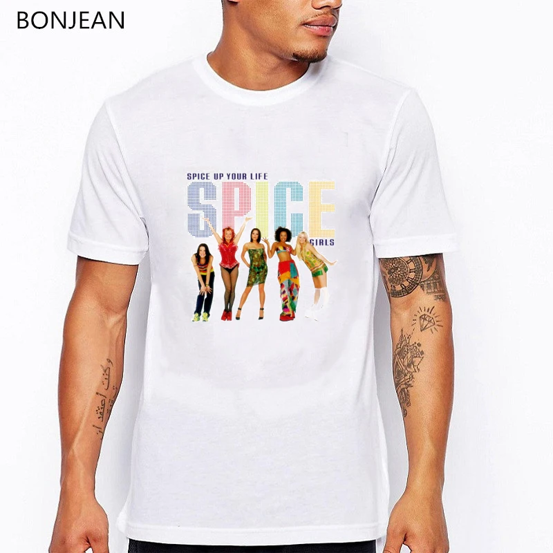 Summer 2024 Spice Girls T Shirt Men Harajuku Shirt Hip Hop Tee Shirt Homme Graphic White T-Shirt Camisetas Hombre Streetwear