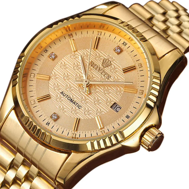 Gold Calendar Full Stainless Steel Series Automatic Mens Watches Sports Clock Top Brand Luxury