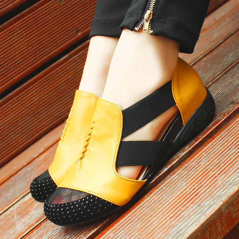 Summer Sandals Women 2018 Lady Yellow Red Shoes Woman Platform Flats Shoes Causal Rhinestone Sandals Roma Female Gladiator Shoes (31)