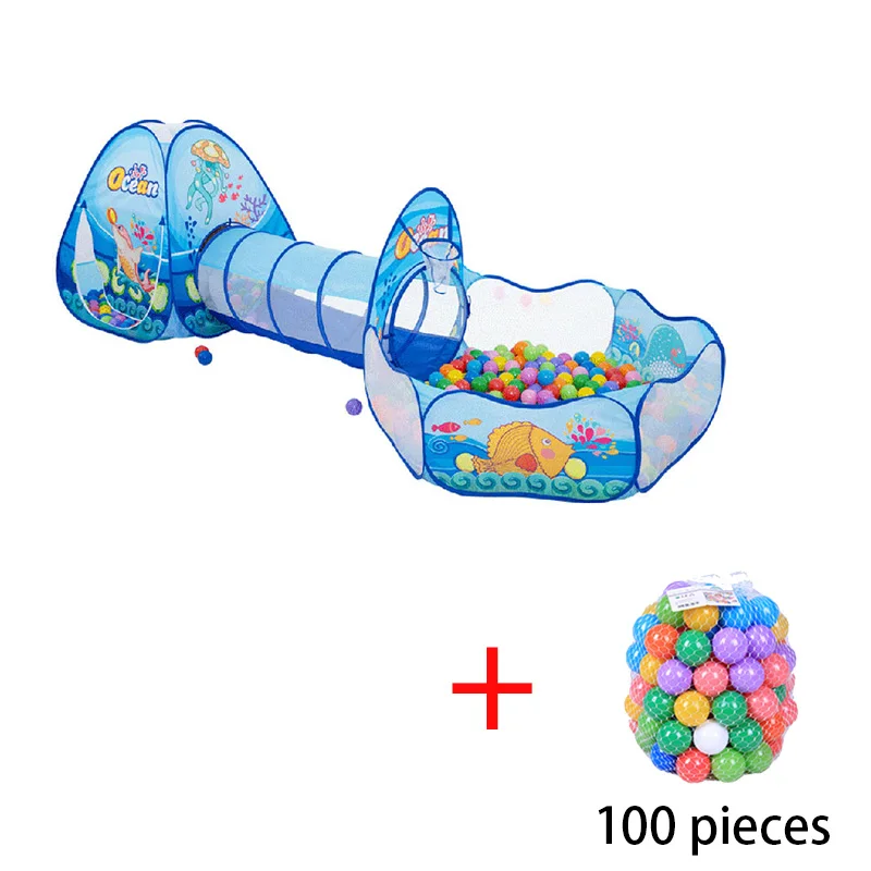 1 комплект детская палатка для детей домик мяч яма ребенок ползает Игровая палатка детский бассейн для игры в мяч океан мяч держатель набор Outoor игрушки - Цвет: Ocean with Balls