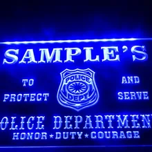 DZ071-Имя персонализированные пользовательские Полицейский значок Бар Пивной светодиодный знак неонового света