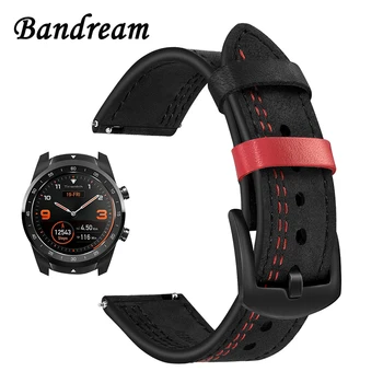 

Unique Genuine Leather Watchband for Ticwatch Pro/1 Moto 360 2 46mm Men Pebble Time/Steel Vector Quick Release Strap Watch Band