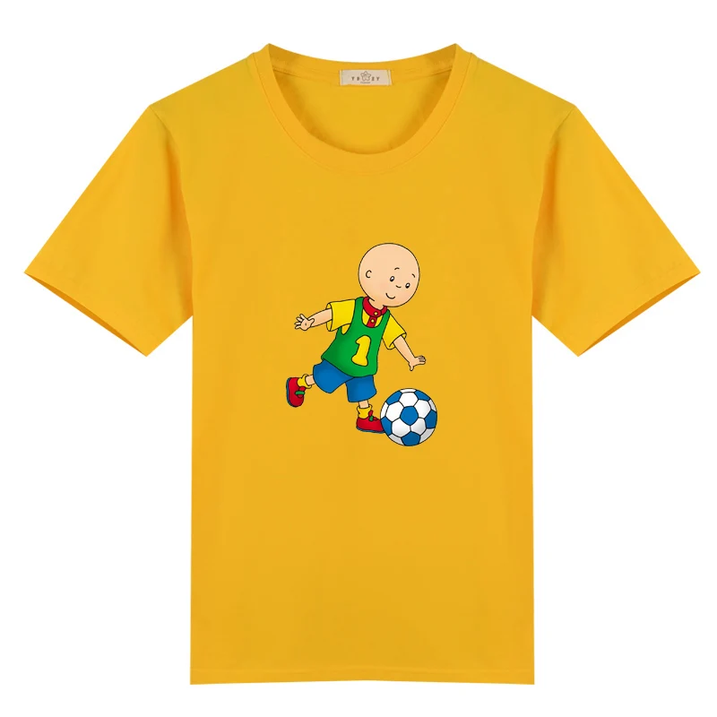 Мультфильм Caillou футболки летний топ хлопок короткий рукав детская футболка для девочек