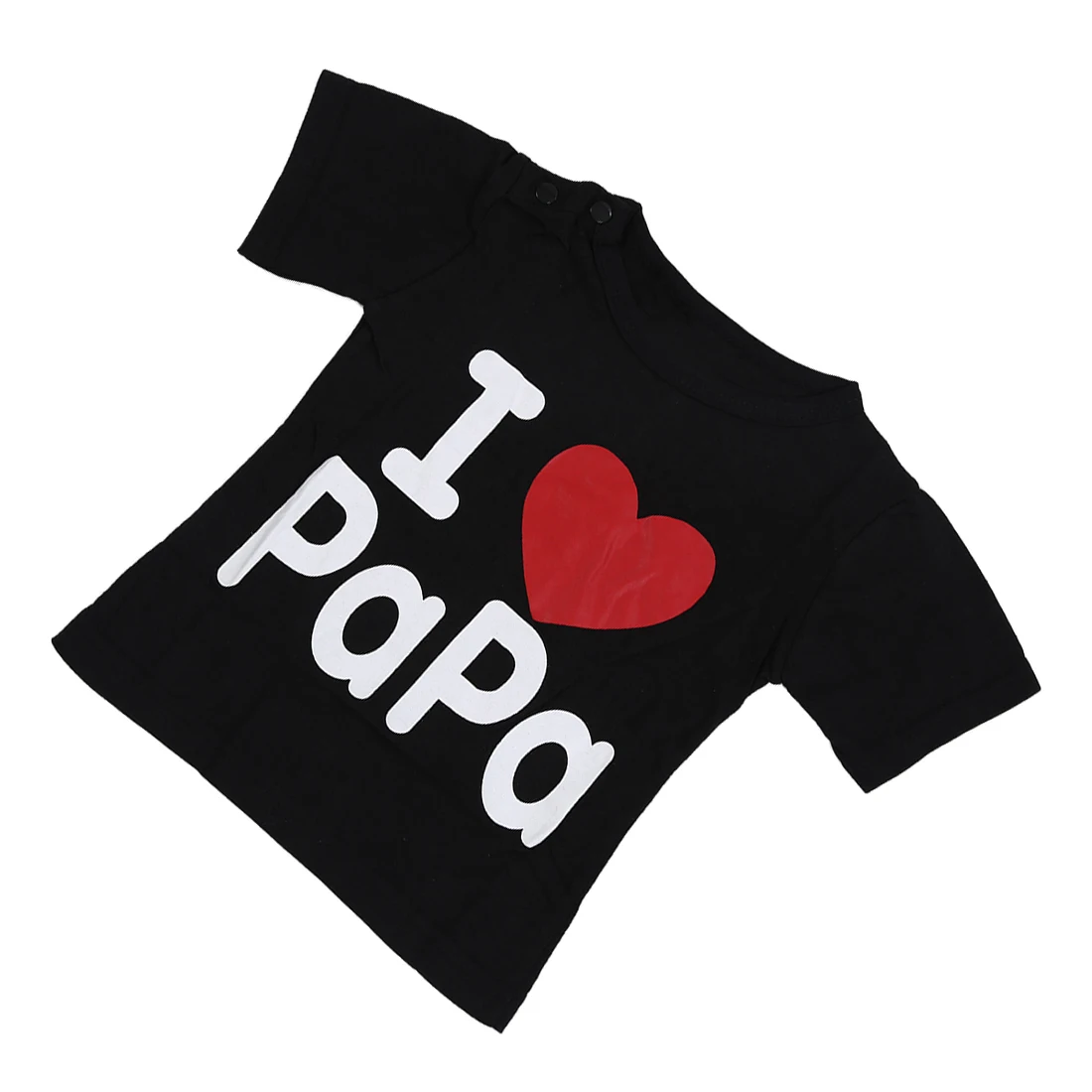 Детская одежда хлопок I love papa письма с коротким рукавом черная футболка я люблю