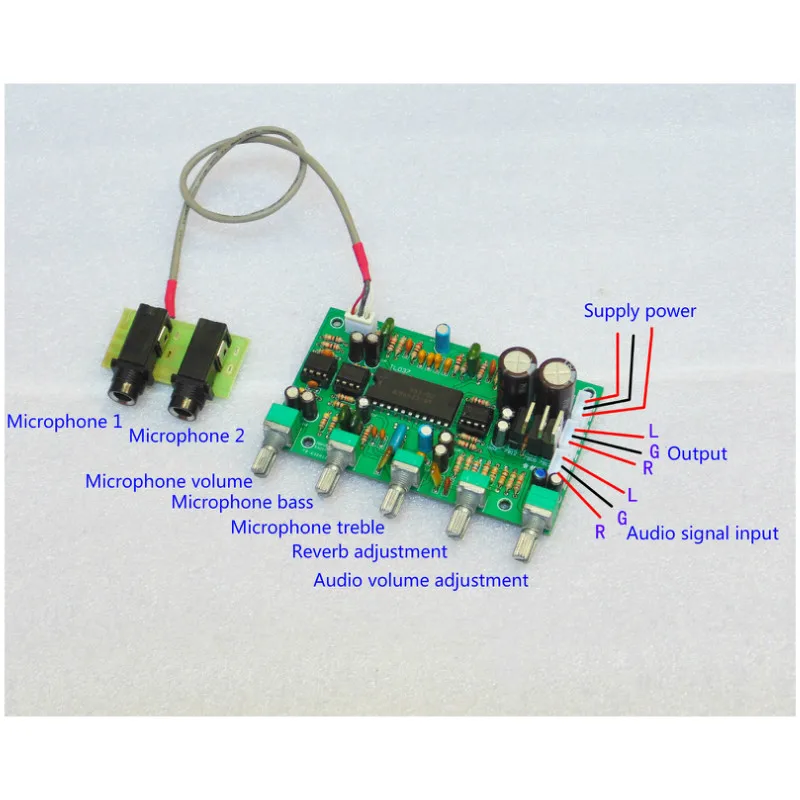 Aiyima 1 шт. предусилитель NE5532 караоке микрофон усилитель плата предусилителя бас твитер звук тон управление реверберации доска