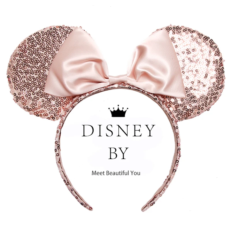 Женский головной убор с блестками Disney аксессуар для волос ушками и Минни Маус