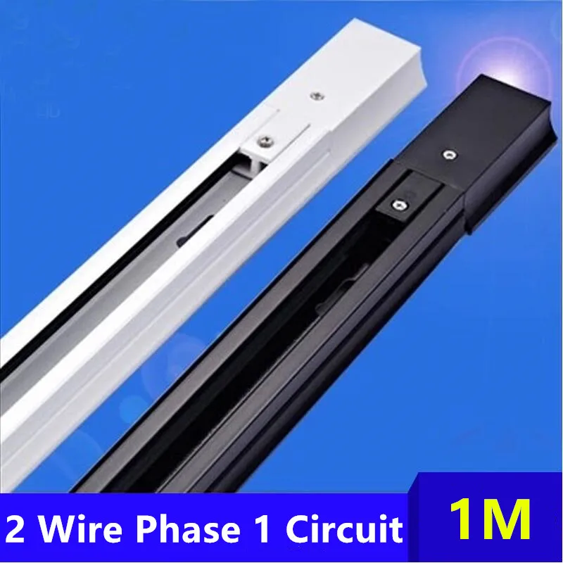 

2 Wire Phase 1 Circuit 1m LED track rail Track light rail connectors Universal rails aluminum track,lighting fixtures Free Shipp