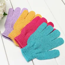 Wholesale Skin Spa Bath Gloves Foam Bath Skid Resistance Five Fingers Bath Towel Multicolor Shower Gloves Exfoliating Wash0.96