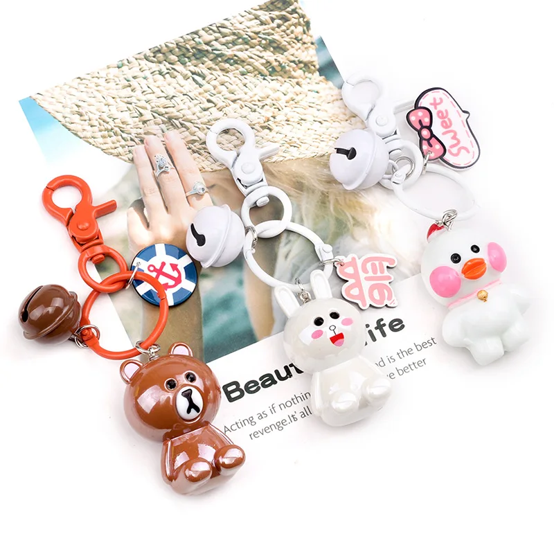 

2018 The New Korea Cute animals fur pompom Bangtan Boys Key Chain Love Yourself Acrylic Men Women Female Keychain Gift
