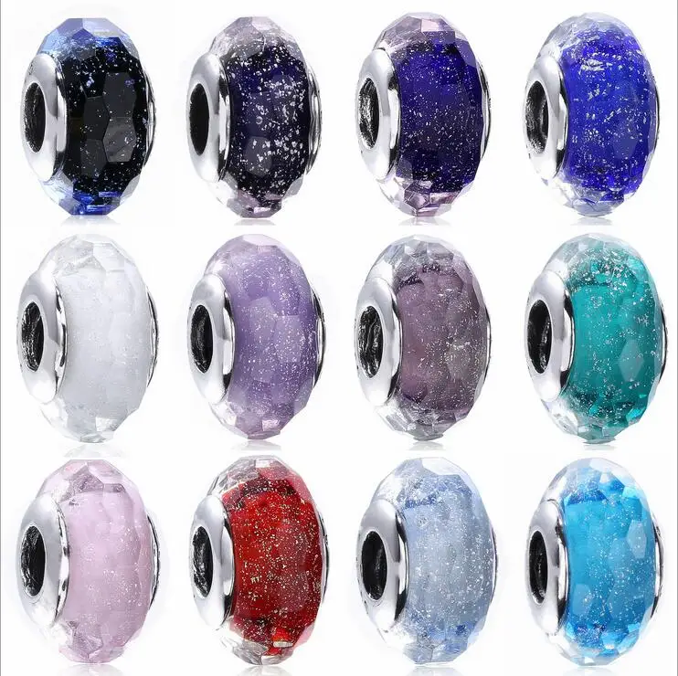 

00%925 Sterling Silver shine star moonlight Clear CZ Charm Beads Fits Pandora essence Bracelets DIY Jewelry accessorie