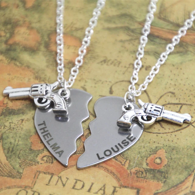 Personalized Thelma and Louise Partners in Crime Inspired Silver Charm  Keychain Set Custom Gift