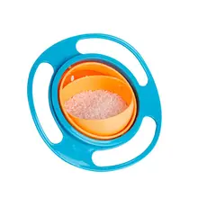 Non Spill Feeding Toddler Gyro Bowl 360 deg Rotating Baby Kids Avoid Food Spilling Baby Eat Toy Tool Flying Saucer