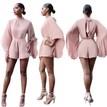 

2017 summer Sexy deep V collar Playsuit rompers elegant Jumpsuit beach swimsuit monos cortos de mujer