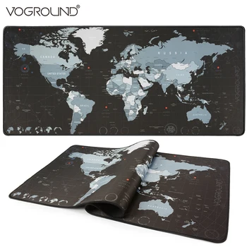 VOGROUND Large Size Mouse Pad New World Map Gaming Mousepad Locking Edge Anti-slip Waterproof Desk Mouse Mat for CS GO LOL DOTA2 1000 500mm old world map anti slip large gaming mouse pad locking edge desk mousepad mat for lol surprise cs go dota 2 gamer