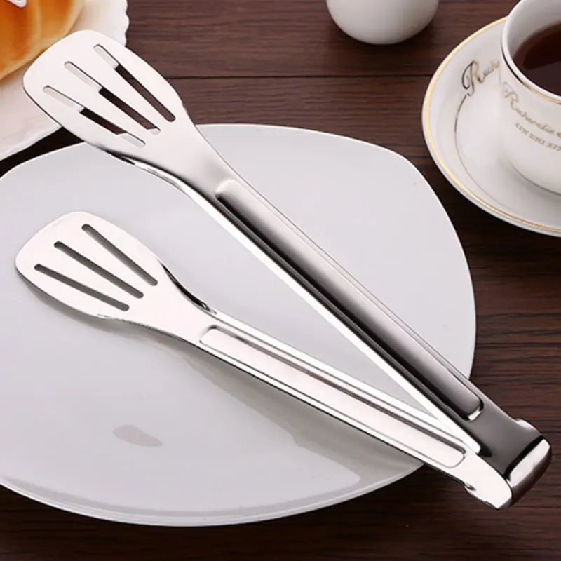 

Barbecue Tongs Bread Food Tongs Kitchen Buffet Cooking Stainless Steel Tool Anti Heat Bread Clip Pastry Clamp Barbecue Tongs