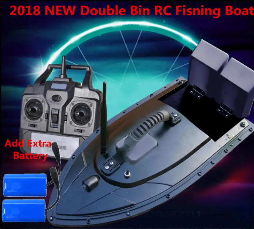 

Free Bag Extra Battery Remote Control Electric Fishing Bait 500M 1.5KG Load Weight Dual Bin Fast Electric RC Carp Fish Bait Boat