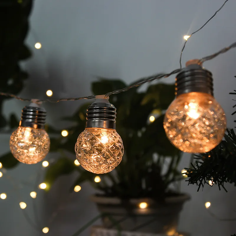 

3.8M 10 Led Clear Pineapple Bulb Solar String Fairy Lights Premium Quality Solar Panel Lampara For Christmas Garden Decoration