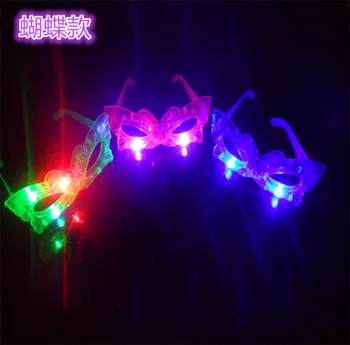 

12pcs/lot LED Butterfly Glasses Laser Flashing Glasses Light Party Glow Mask Christmas Halloween Gift Glow Blinking Glasses