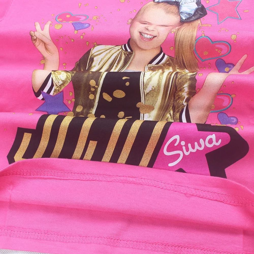 JOJO SIWA/Хлопковые футболки для девочек 4-14 лет, летняя футболка с короткими рукавами для детей, футболка для маленьких девочек, подростковые топы, детская одежда