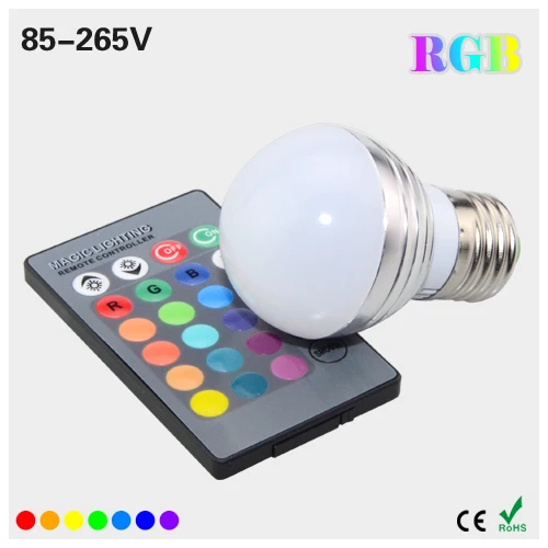 Светодиодный точечный светильник E27 RGB 3 Вт 5 10 Cree 127 в переменного тока 220 В