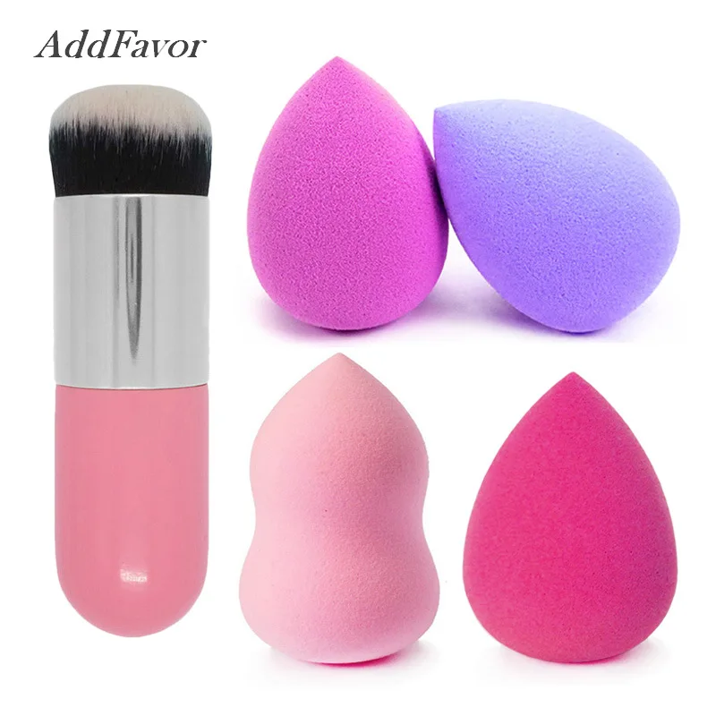 

AddFavor Concealer Foundation Brush Makeup Sponge Set Cosmetic Maquiagem Tool Eye Face Blush Brush Powder Puff Makeup Set