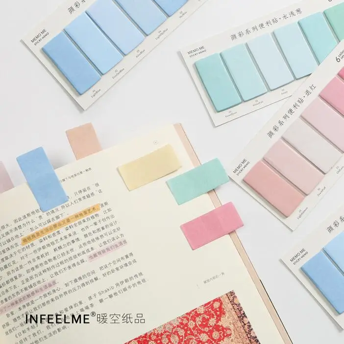 

Simple Colorful Self-Adhesive Memo Pad Sticky Notes Bookmark School Office Supply