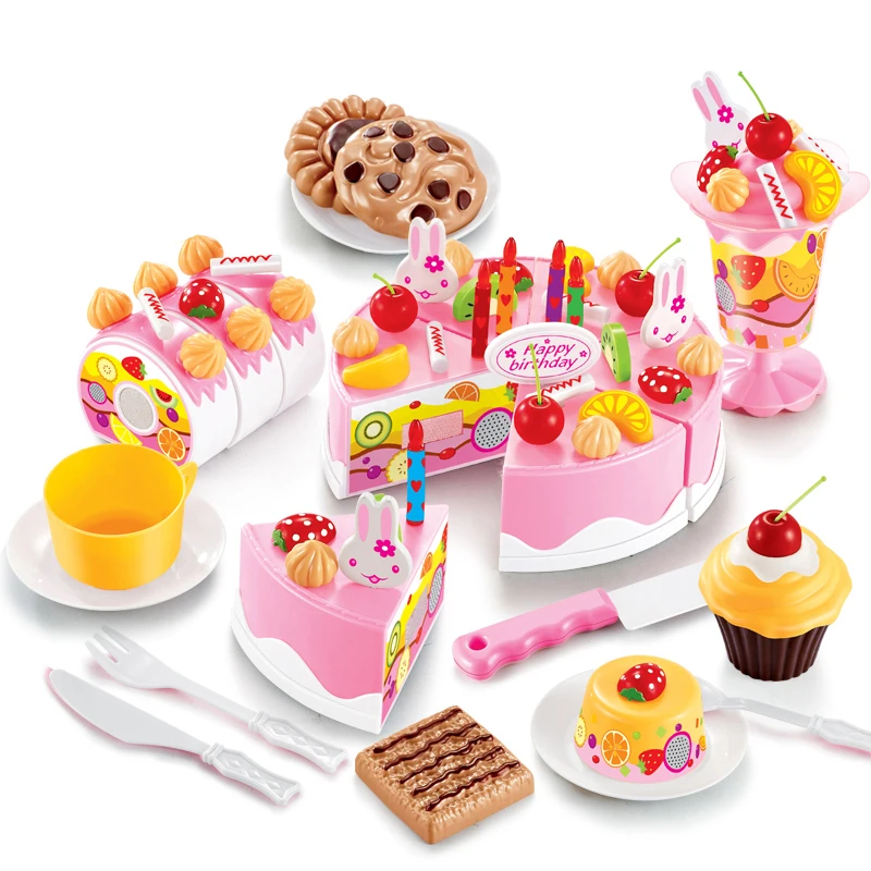1Set À faire soi-même Pretend Play fruits Coupe Gâteau d'anniversaire Cuisine Jouet Pour Enfants Gi CW 