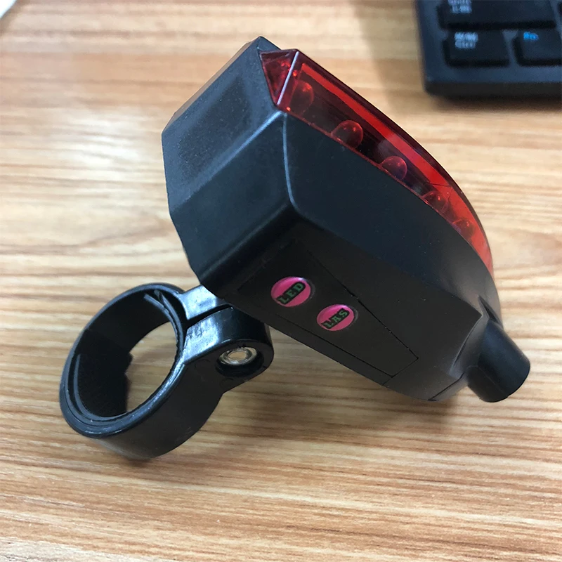 Sale LED Bicycle Bike Light Night 2 Laser+5 LED Rear Bike Bicycle Tail Light Beam "bike logo"Safety Warning Red Rear Lamp Waterproof 5