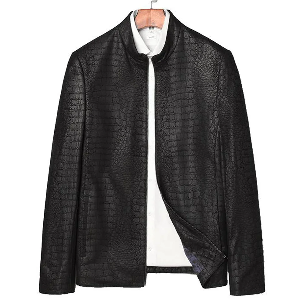 jaqueta de couro de jacaré