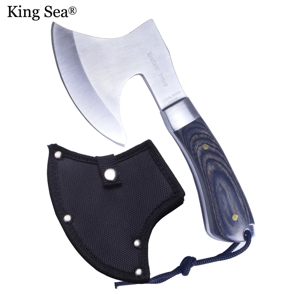 HACHA ACERO multifuncional Tomahawk montaña supervivencia MANGO MADERA