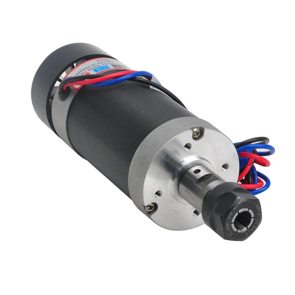 Skup Daedalus 500W bezszczotkowy wrzeciono chłodzone powietrzem DC 48V grawerowanie wrzeciona silnika ER16 Collet dla Mini tokarka CNC ploter narzędzie