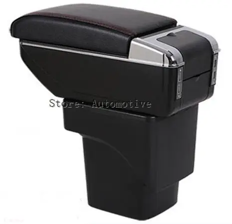 

Car Dual-Layer Armrest Fit For Ford Focus 2 MK2 2005-2011 Arm Rest Center Console Storage Box Tray Leather Accessories 2010 2009