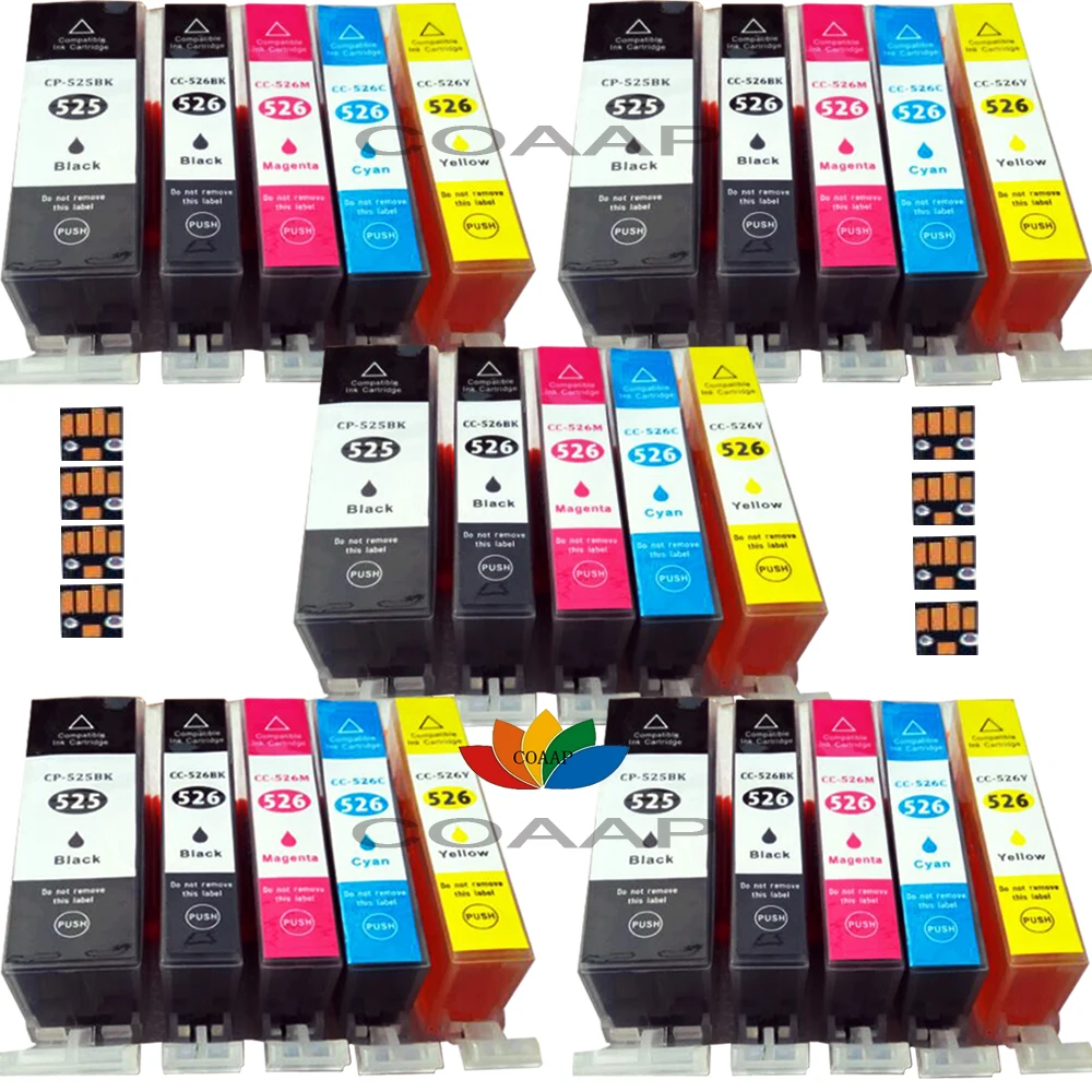 25 COMPATIBLE INK CARTRIDGE PGI 525 CLI 526 Canon Pixma iX6550 iP4850