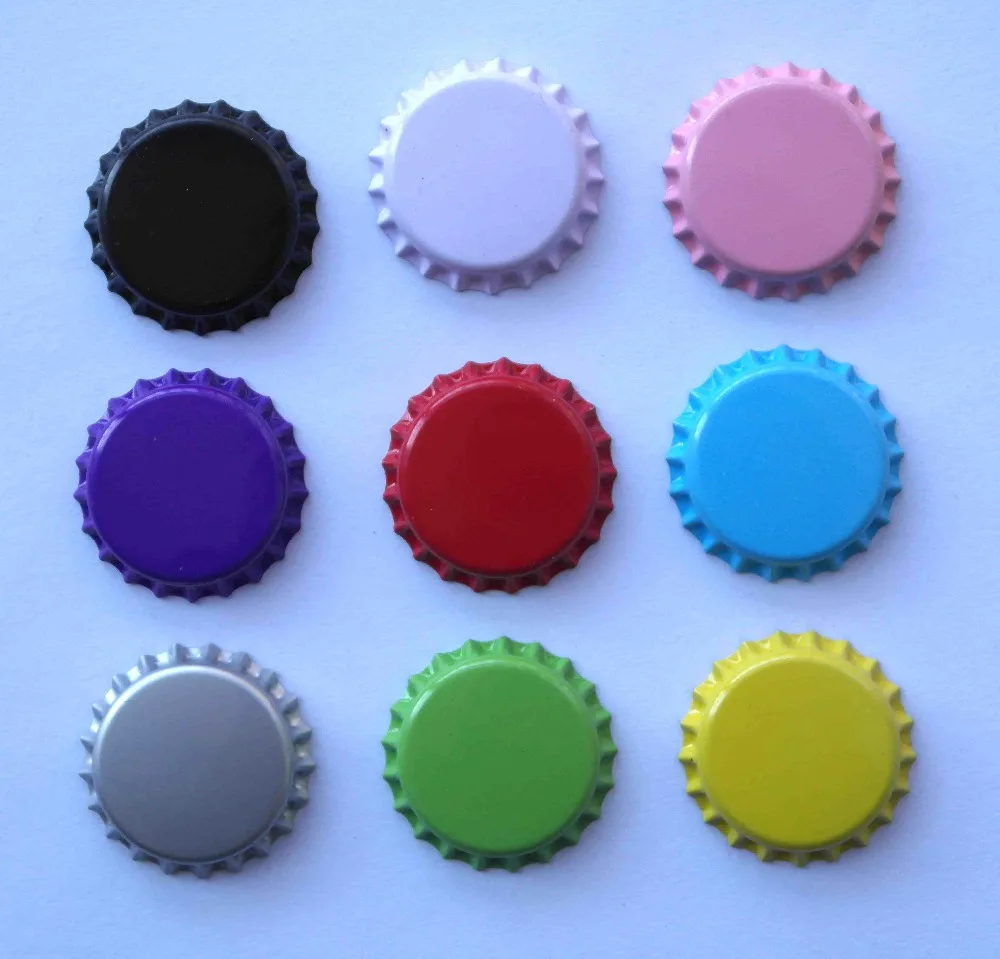 

Free Shipping 1000 pcs/Lot both Side Colored Crown Bottle Caps Beer Caps for jewelry Hair Bows Marking