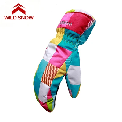 Дикий Снег детей Для женщин лыжные варежки сноубордические варежки Зимние женские уличные зимние спортивная перчатка Водонепроницаемый теплые перчатки, H-618 - Цвет: NO 2