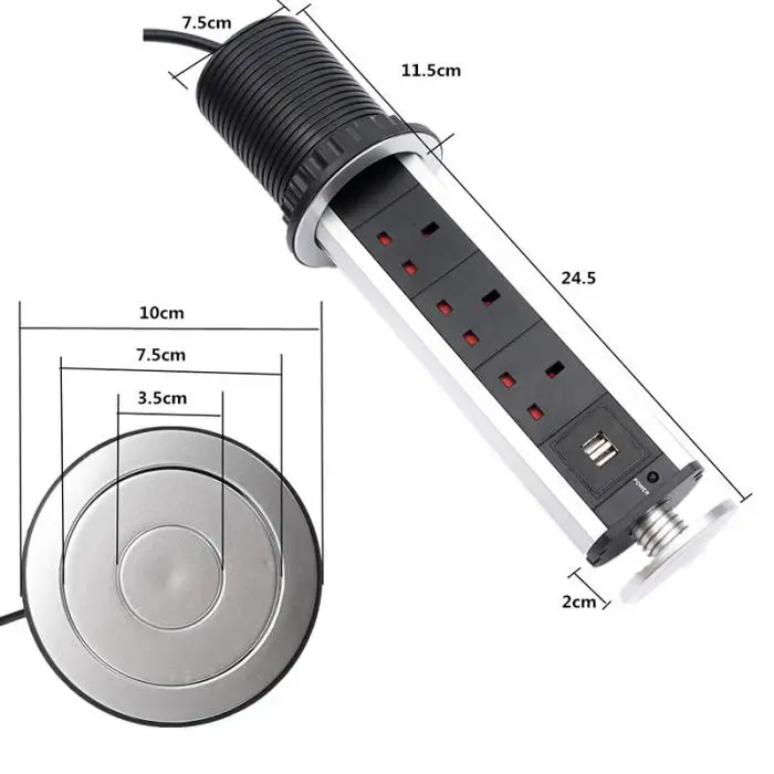 PULL POP UP 3 розетки питания 2 USB порта зарядки рабочего стола кухни выдвижной розетки подвесной потолок столешница разъем LG66