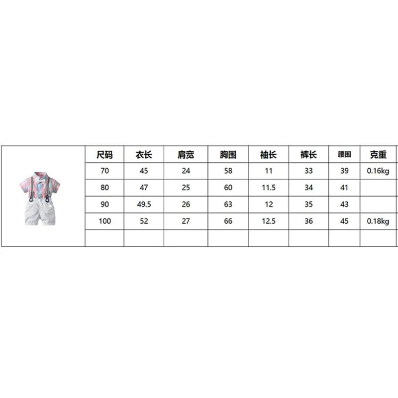 Летний для новорожденных, одежда для маленьких мальчиков, розовая клетчатая рубашка с принтом+ шорты+ ремень+ костюмная галстук-бабочка, нежные наряды, 4 шт./компл