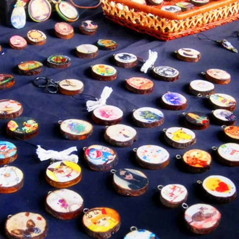 30 шт./лот деревянные сердца для украшения чистые ломтики диски натуральное