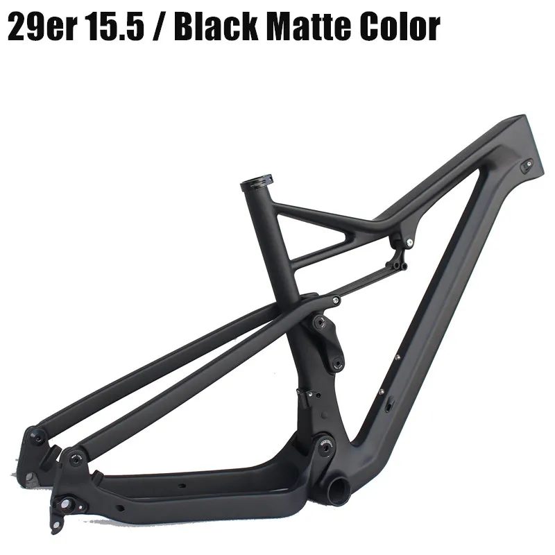 29er Boost полная подвеска карбоновый горный велосипед XC рама для горного велосипеда карбоновая подвеска рама диск 29er mtb рама - Цвет: 15.5 Black Matte