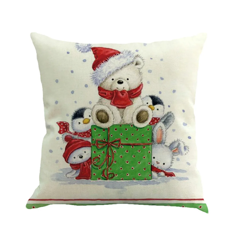 Высококачественный Хлопковый чехол для подушки с принтом снеговика на Рождество, домашний декор, наволочка для подушки, Рождественский Декор, чехол s