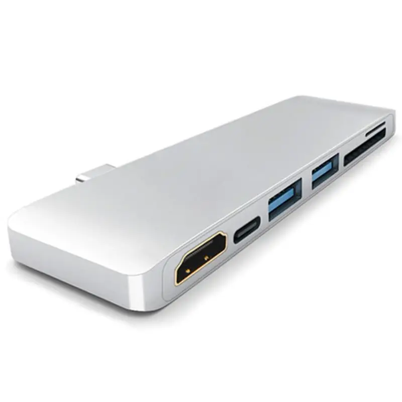 

USB-C Aluminum 4K USB C Hub HDMI Type C Hub 3.0 Splitter Adapter TF Micro-SD Card Reader for imac for Macbook pro 2015 2016
