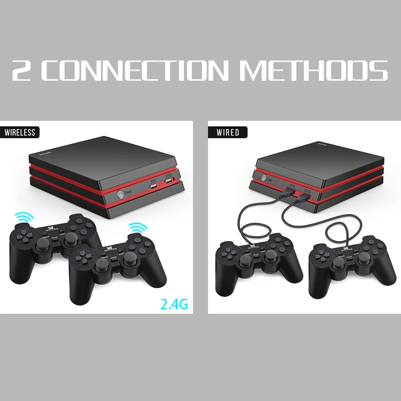 Tanie DATA FROG gra wideo konsola zawiera 600 klasyczne gry wsparcie hdmi retro konsola do gier z kontrolerami bezprzewodowymi 2.4G dla dzieci