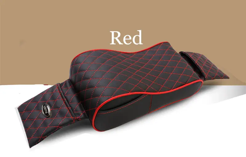 Универсальный автомобильный подлокотник с эффектом памяти, коврики для салона автомобиля, подлокотник из искусственной кожи, стильный подлокотник, накладки - Название цвета: Красный